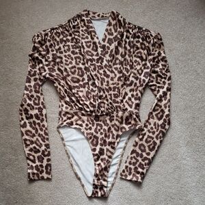 New Leopard Print Bodysuit, Size S